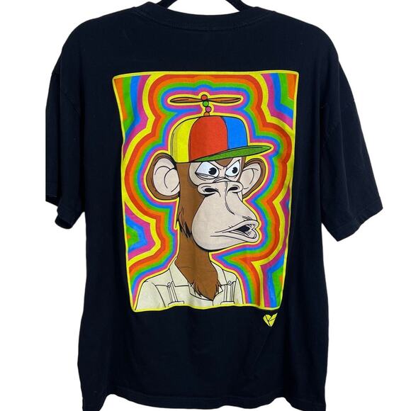 Kevin Hart Bored Ape Colorful Rainbow Black T-Shirt - Picture 2 of 4